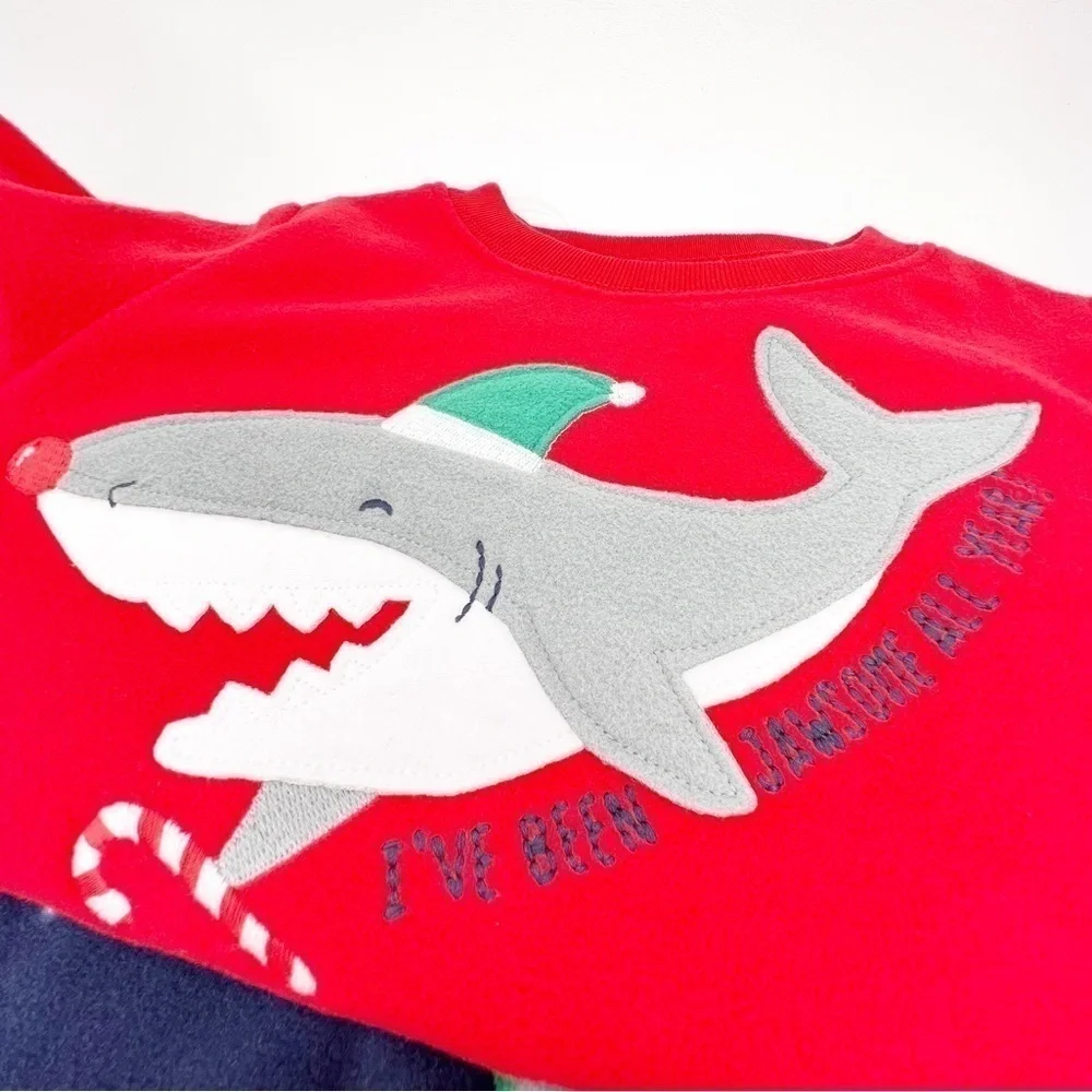 Christmas Shark Fleece Pajamas Set Carter’s Just One You Red Blue New NWT